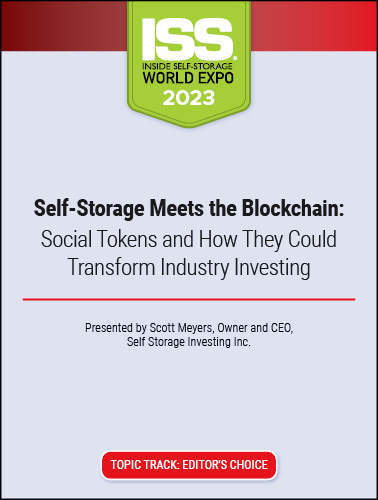 Video Pre-Order - Self-Storage Meets the Blockchain: Social Tokens and How They Could Transform Industry Investing